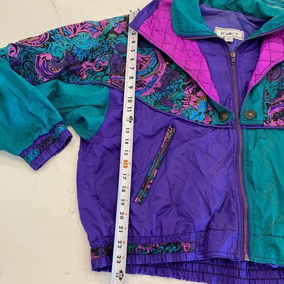 Vintage 1980s J Gallery Purple and Green Light Jacket‎ Size Medium - Picture 6 of 12